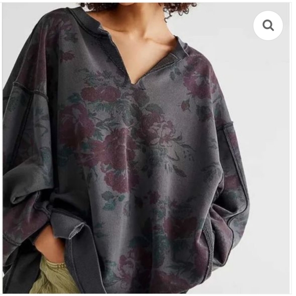 We The Free Sweaters - We The Free With The Band Cabbage Rose Sweatshirt Size Small